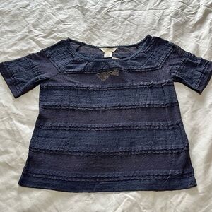 2/$25 Ralph Lauren Knit Striped Short Sleeve Top Blue NWT L